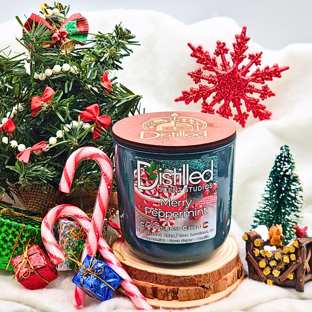 Merry Peppermint - 10 oz Double Wick Scented Holiday Candle