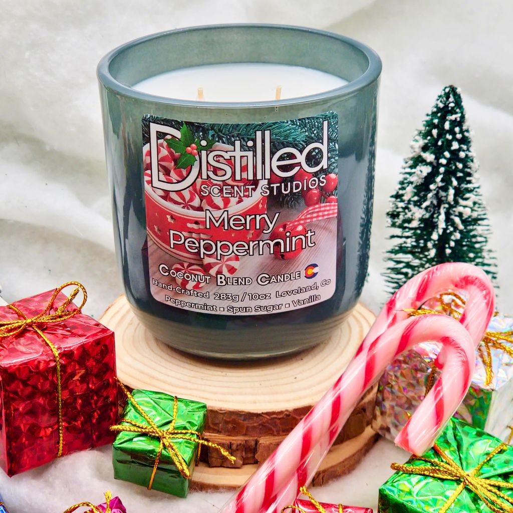 Merry Peppermint - 10 oz Double Wick Scented Holiday Candle