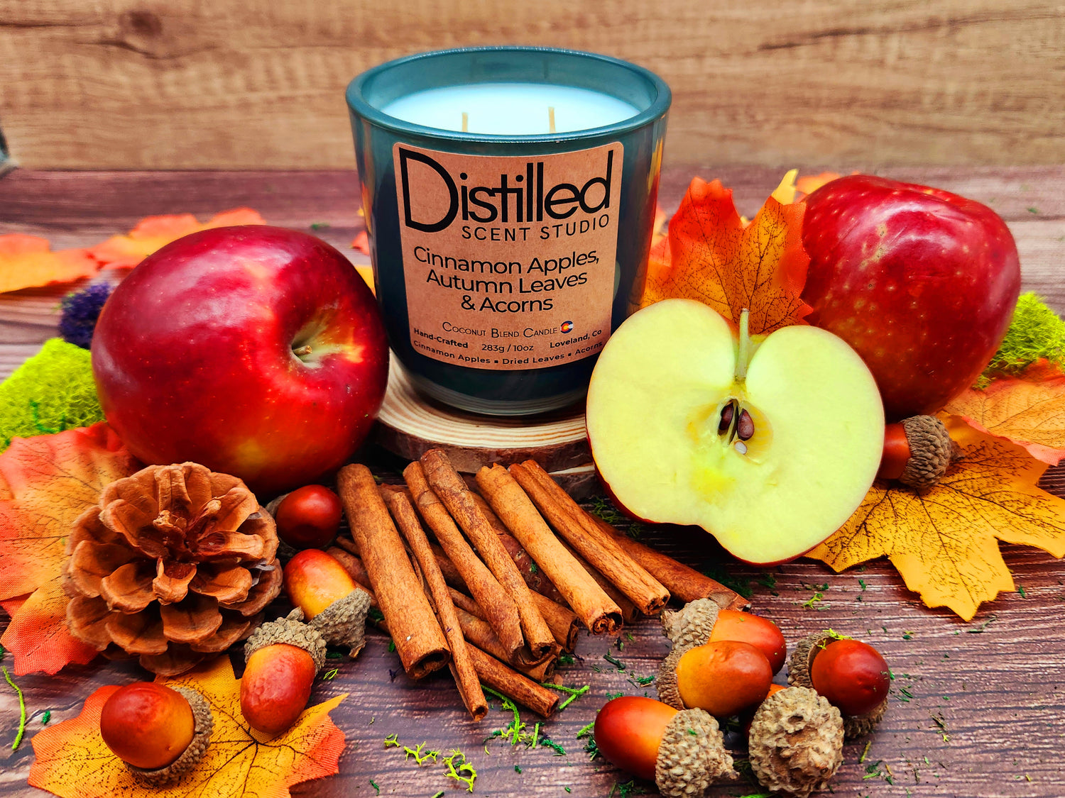 Cinnamon Apples, Autumn Leaves, & Acorns - Scented Candles